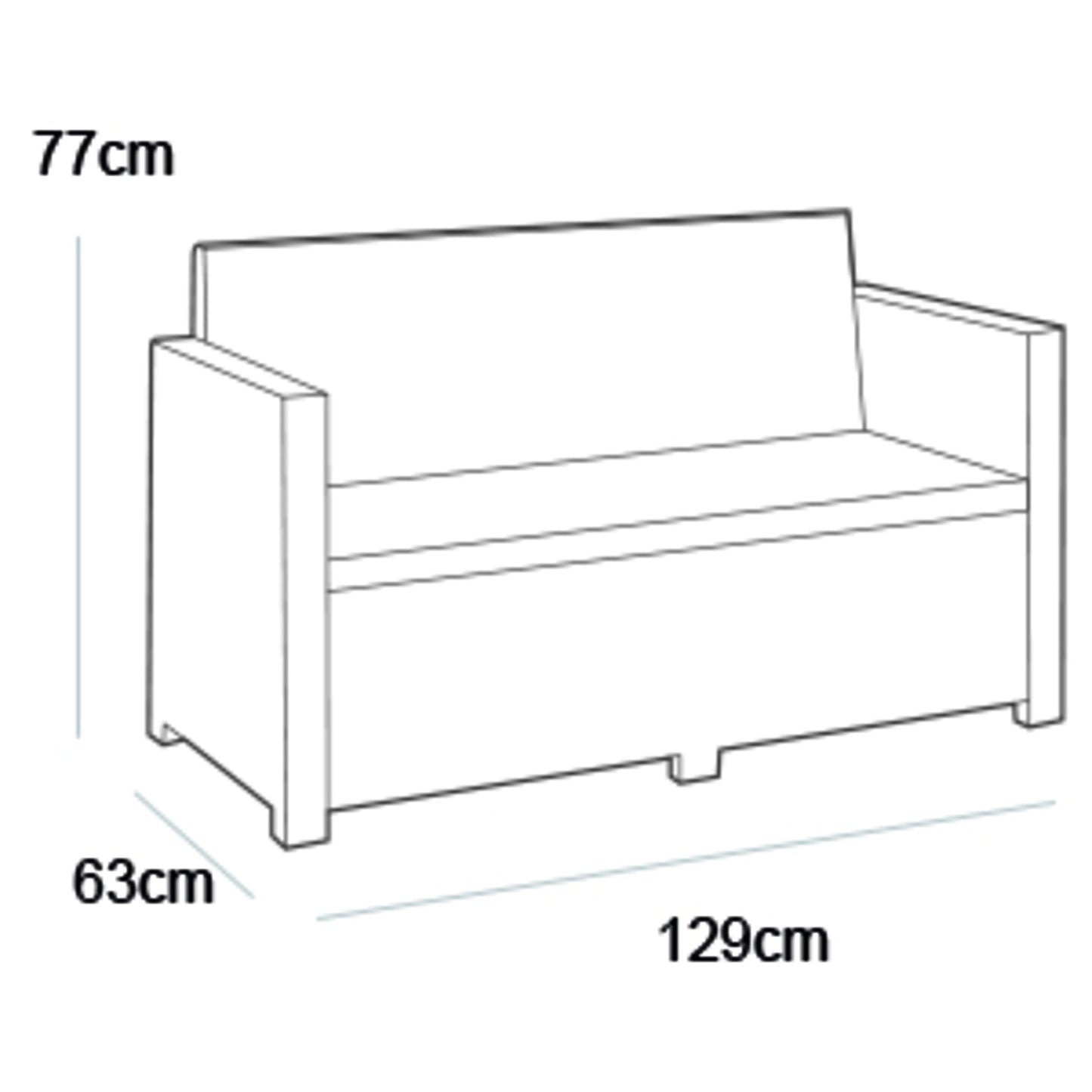 Victoria Lounge Sofa, 2-Sitzer Gartensofa Grau