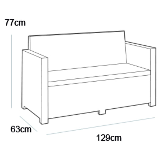 Victoria Lounge Sofa, 2-Sitzer Gartensofa Grau