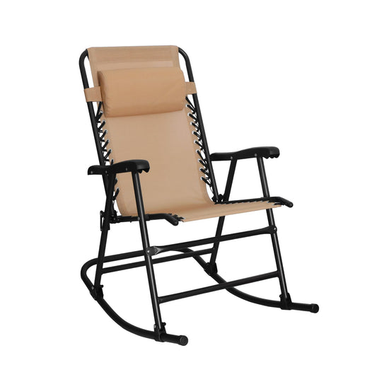 Basics Relax Schaukelstuhl faltbar mit Kopfstütze Beige