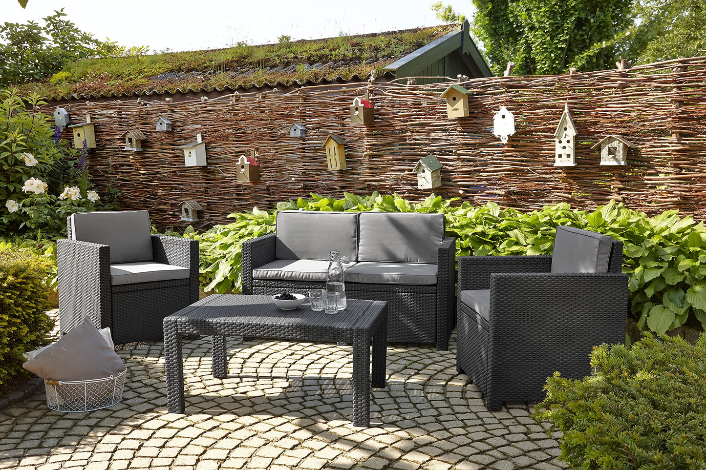 Victoria Lounge Sofa, 2-Sitzer Gartensofa Grau
